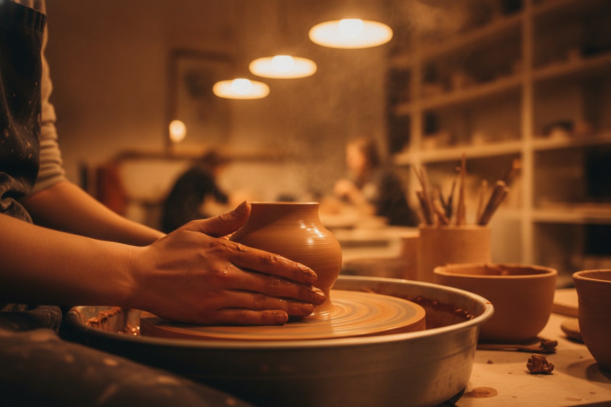 Toprak Sanat Atölyesi akşam seramik seansı